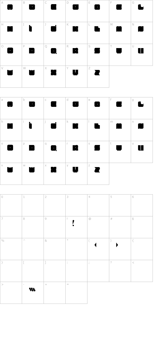 Cuadra character map