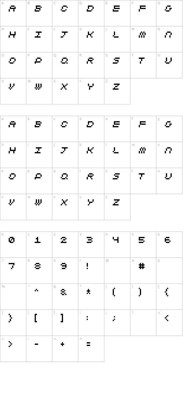 CubicFive11 character map