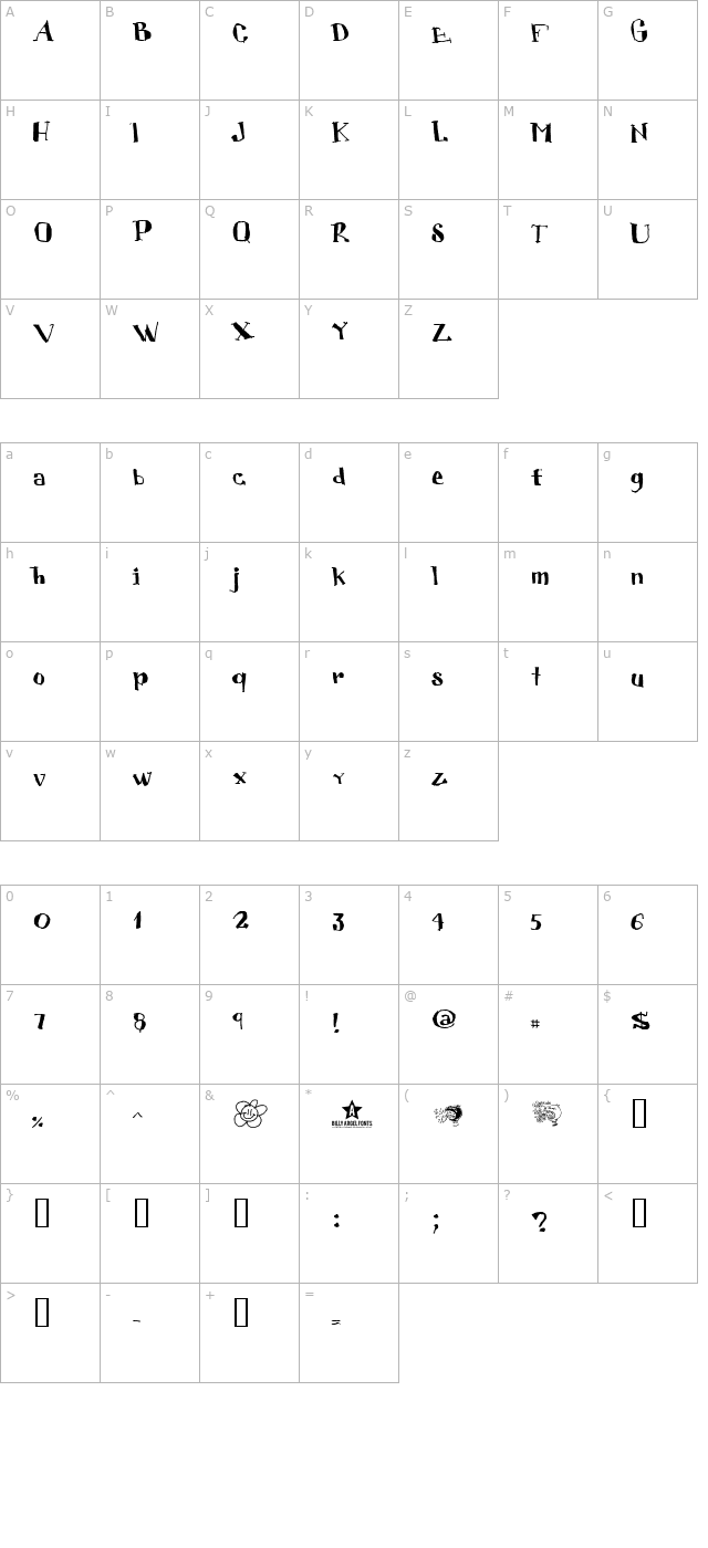 cubiculo-gallery character map