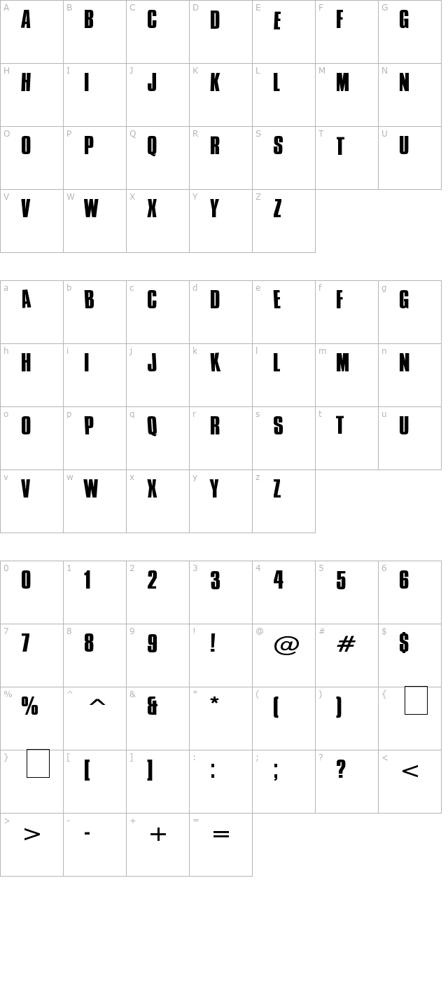 Cure - Wild Moog Swing character map