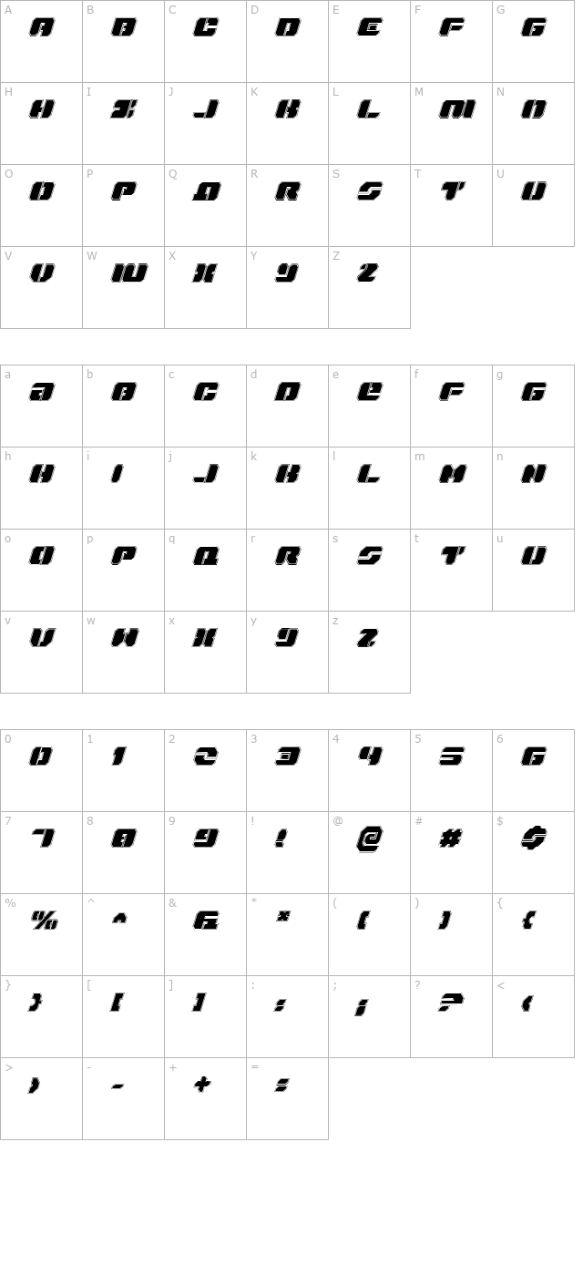 dan-stargate-pro-italic character map