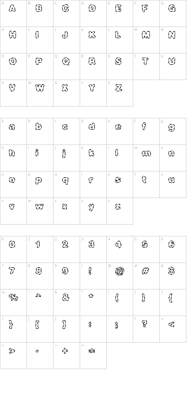 Dash Dot character map