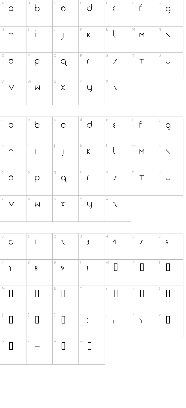 DasReicht Gut character map