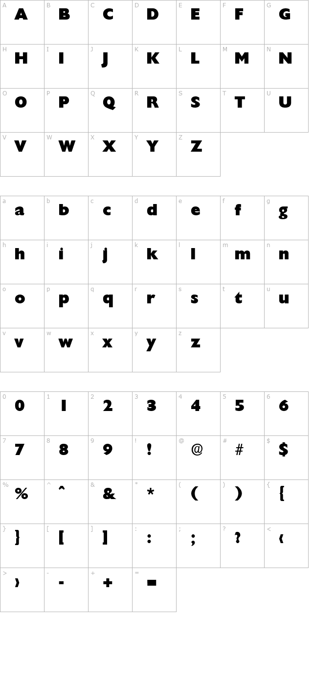 DavidBecker-Heavy character map