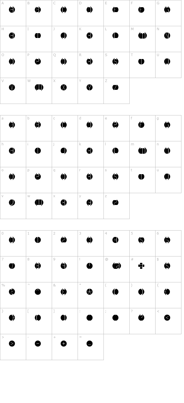 DB Layer 1 BRK character map