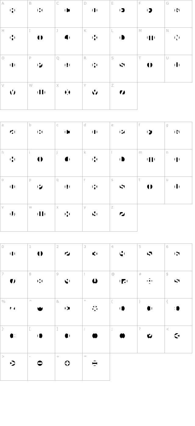 DB Layer 4 BRK character map