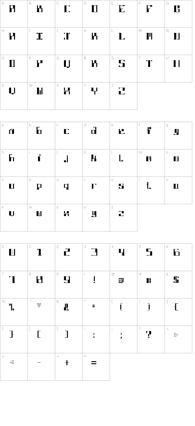 DBE Lithium character map