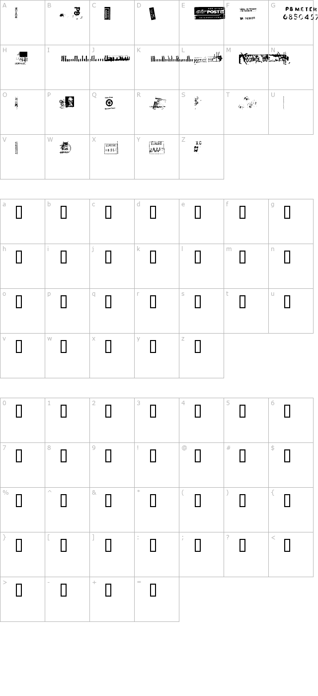 Dead Letter Office Seventeen character map