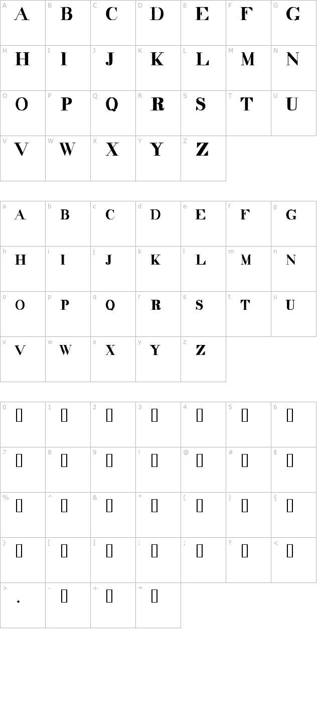 decadence itd condensed character map