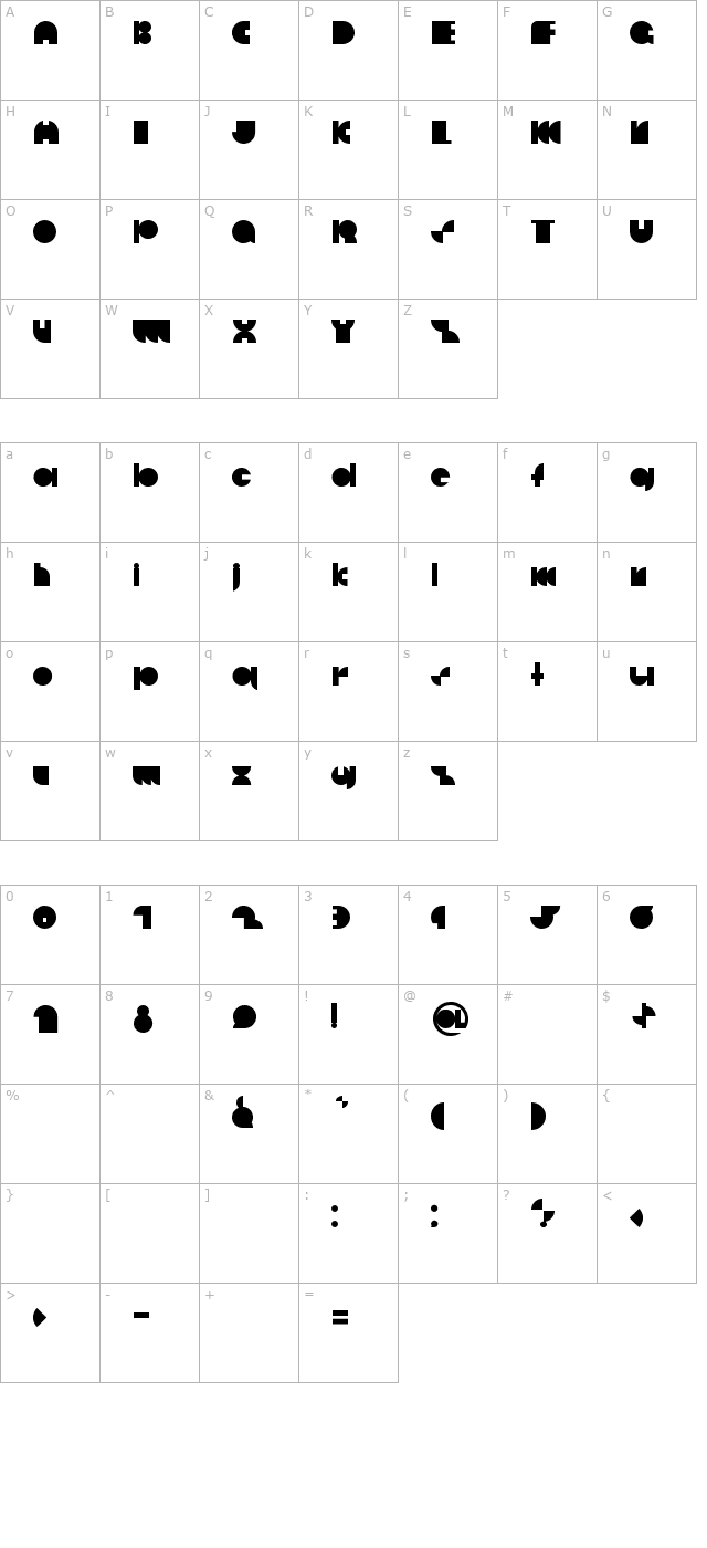 Decco Disco character map