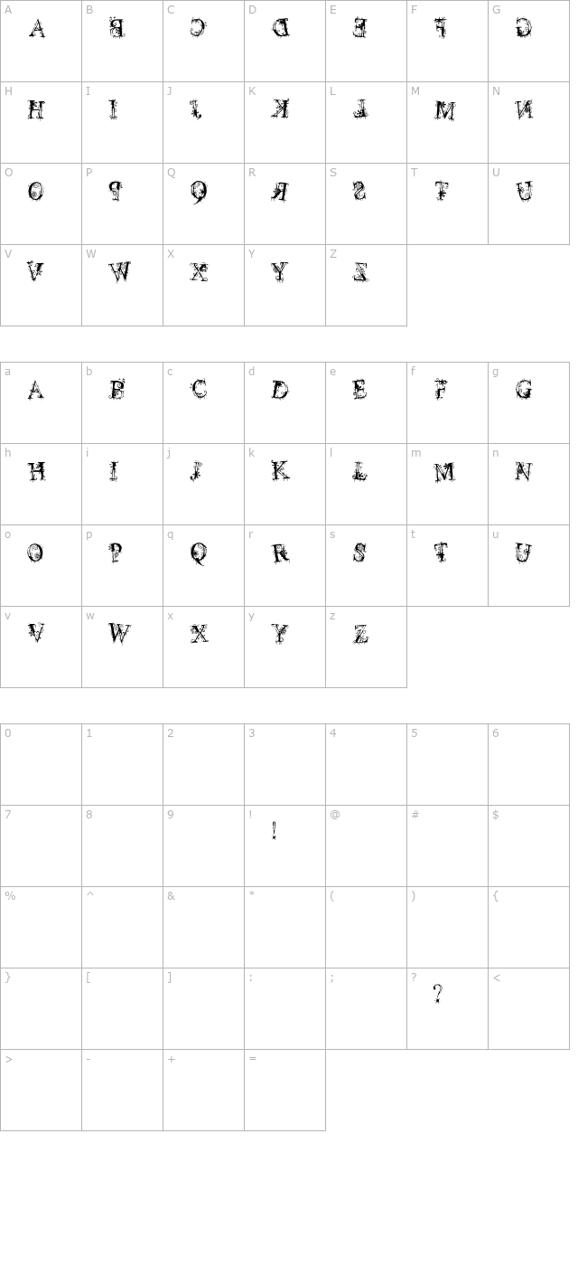 Decemberice character map