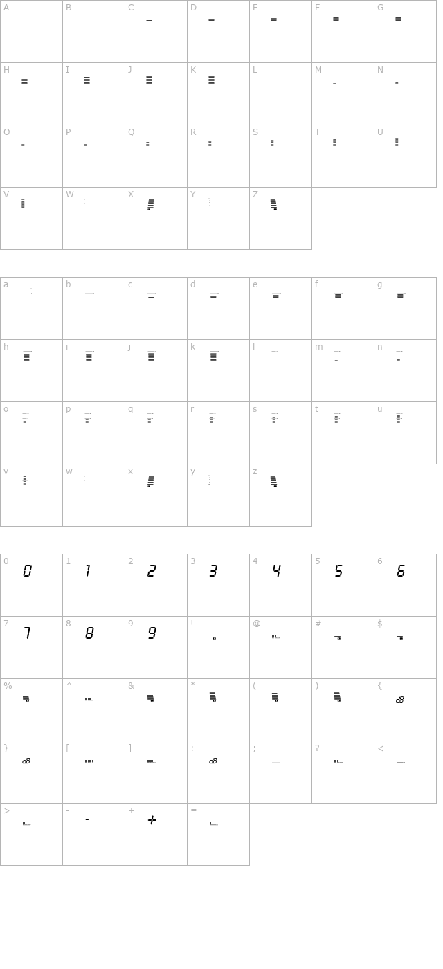 decibel-dingbats character map