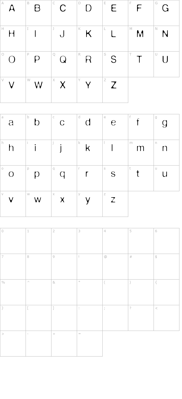 DeFonteLeger character map