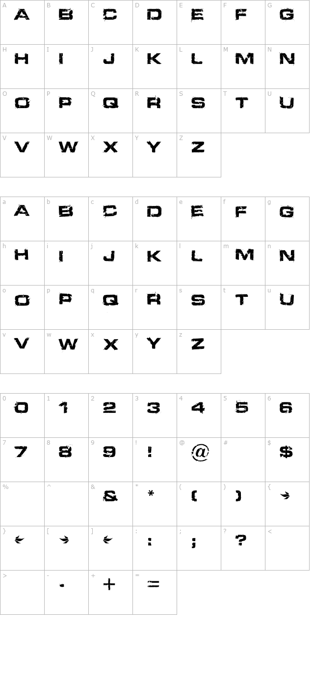 defused character map