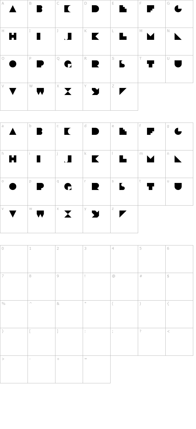 Deko Blakk character map