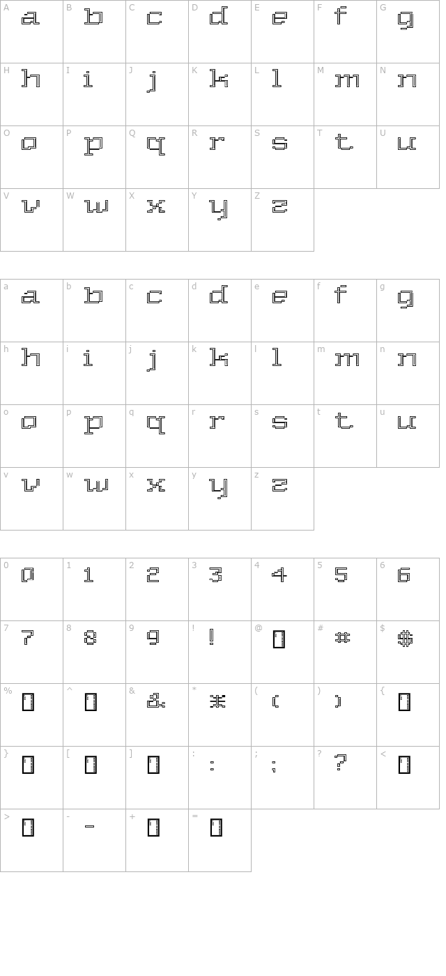 Deko character map