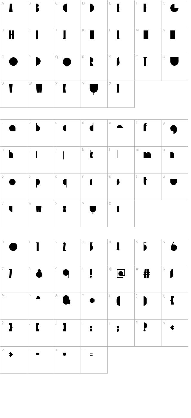 delizioso character map