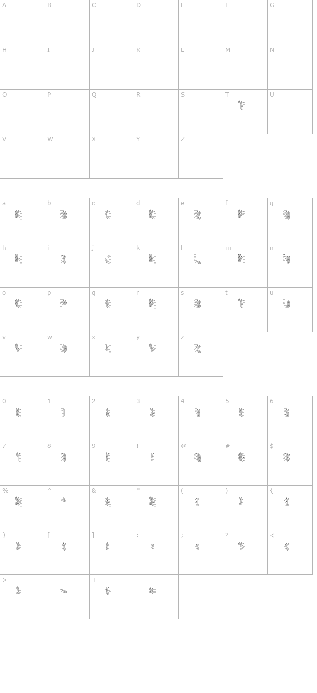 DemonCubicBlockFont character map