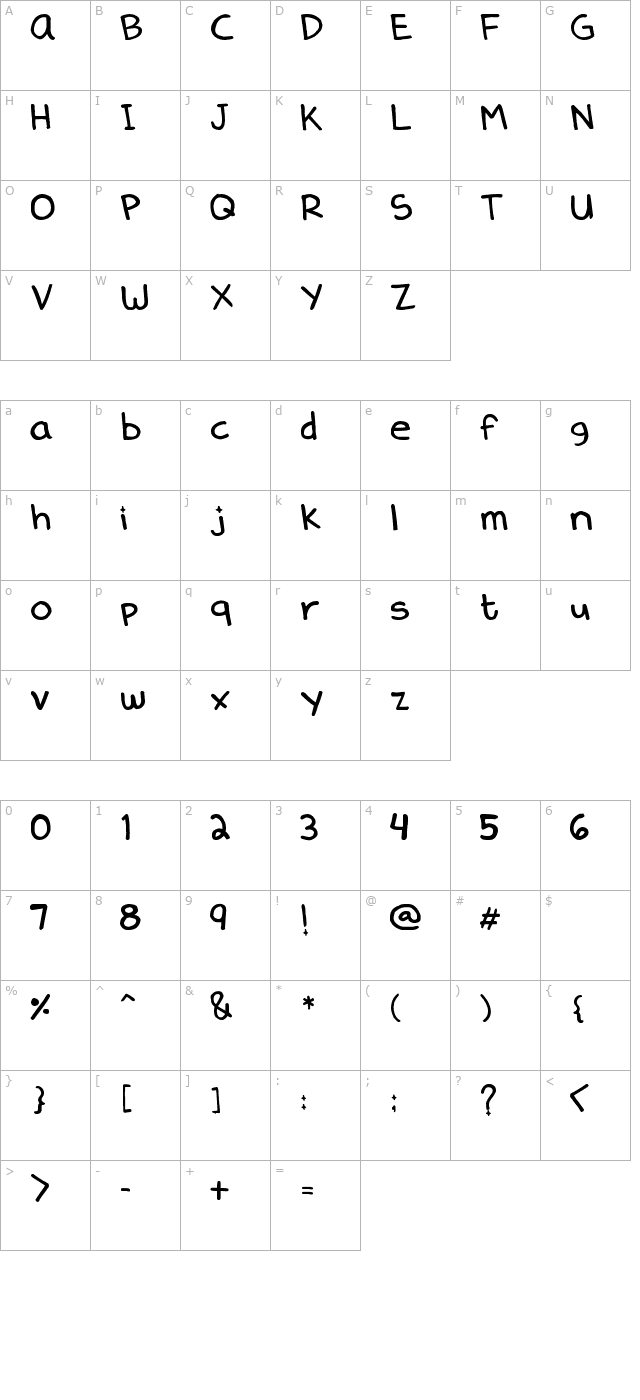 denne-delica character map