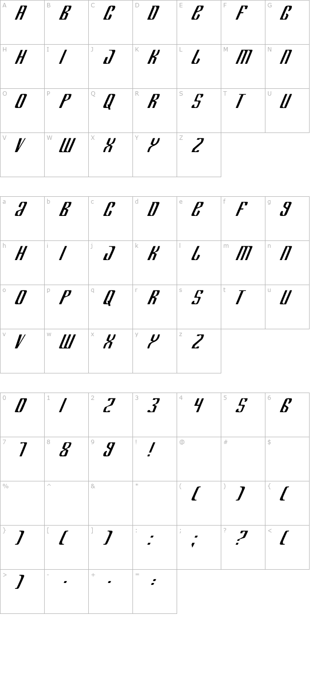 Department K character map