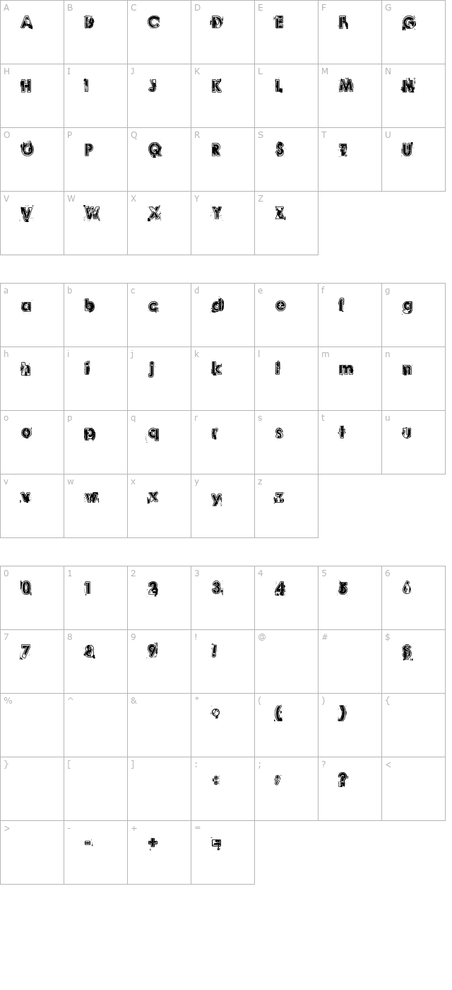 desperado character map