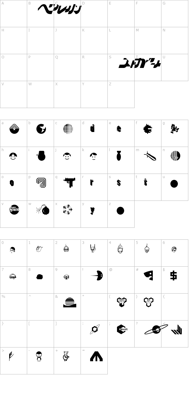 destroy-dingbats character map