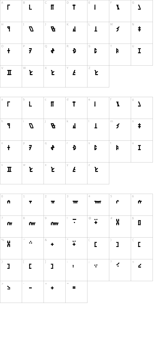 dethek-stone character map