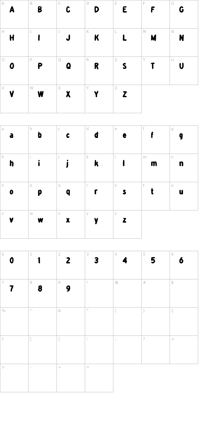 detourdork-otf character map