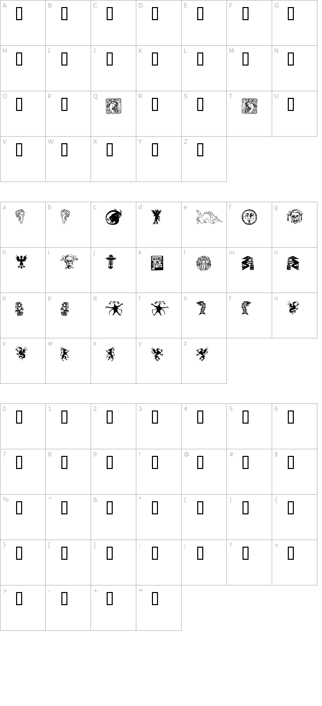 Devils and Dragons character map