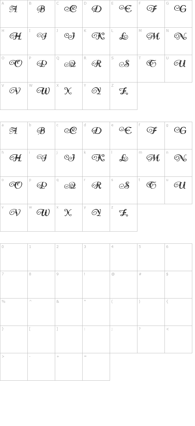 diamond-dreams character map