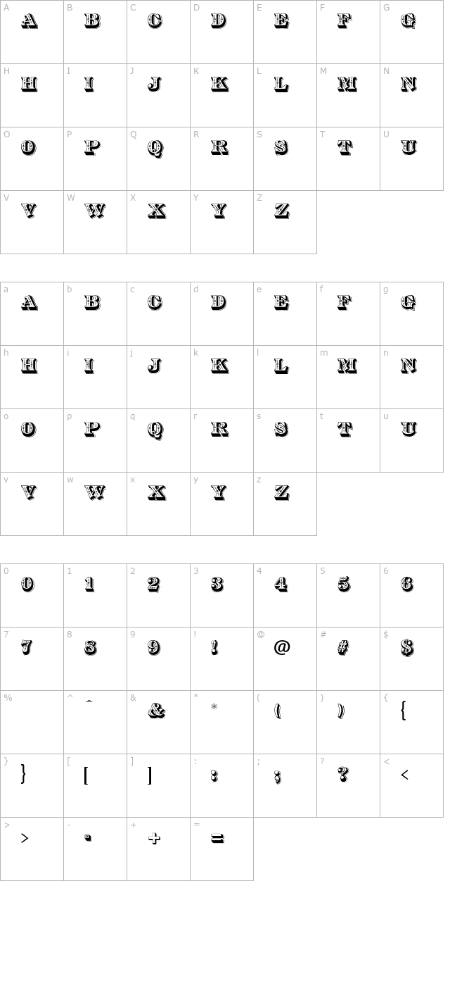 diamondinlay-regular-otf character map