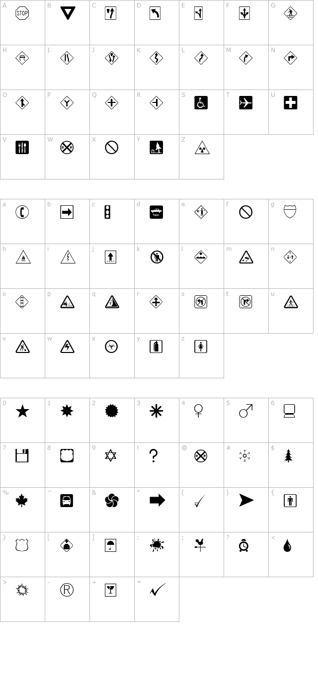 ding-dongs-signs-othe-times character map