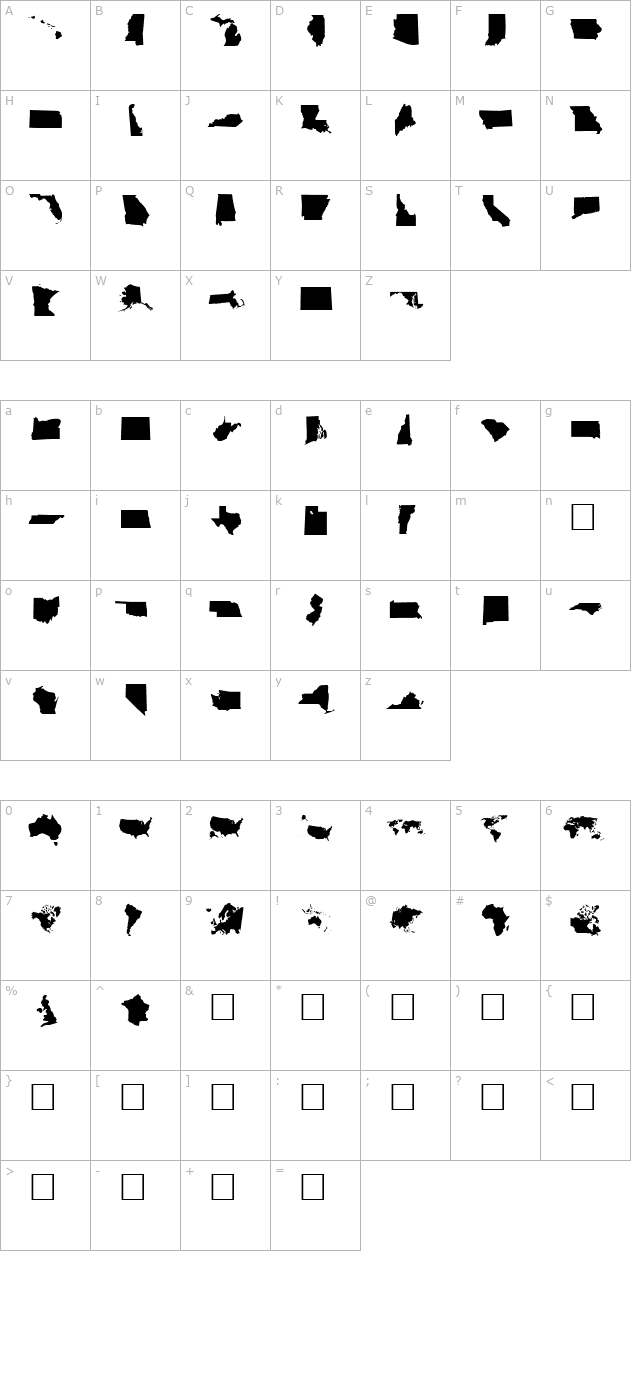 Ding Maps character map