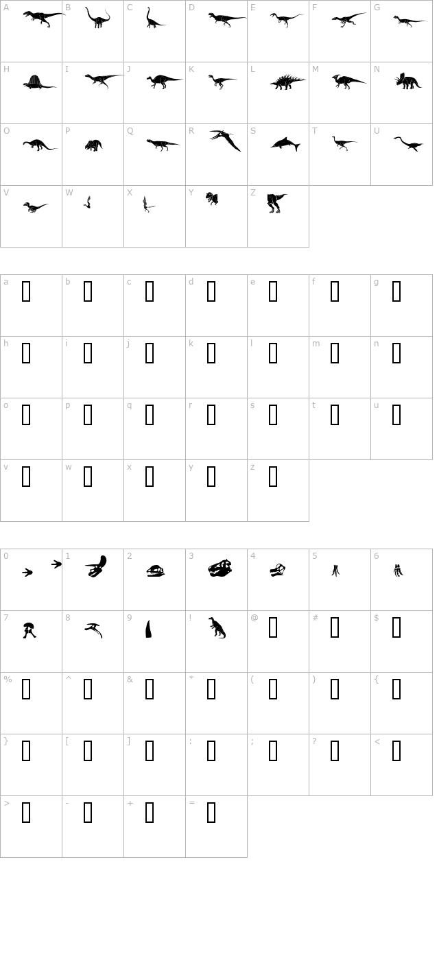 Dinosaur Solid character map