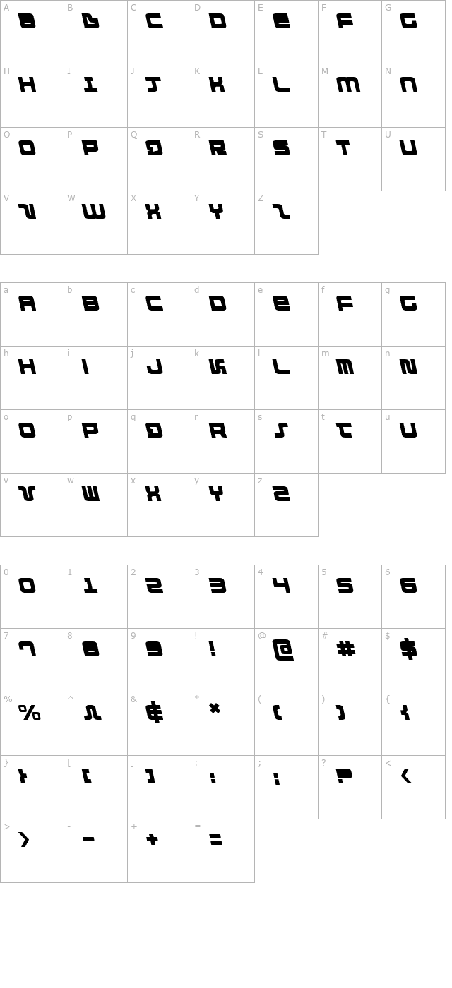 Direktor Leftalic character map