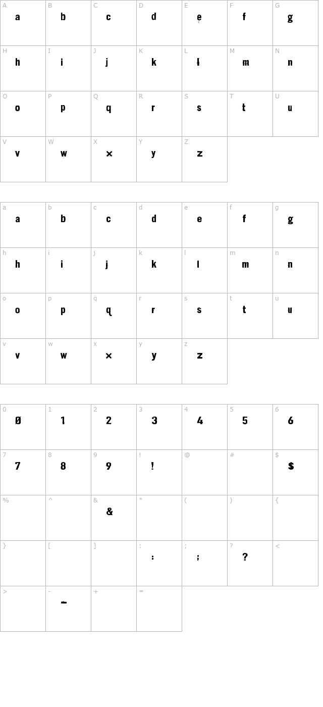 Dirt2 Stickler character map