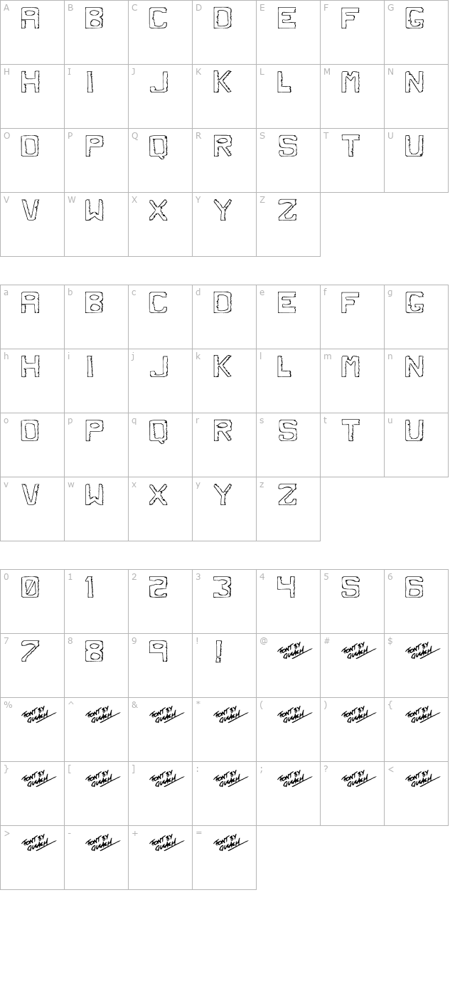 Dirty Dung character map