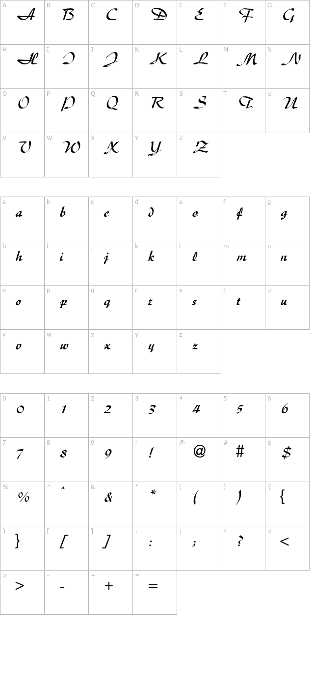 Disciple-Regular character map