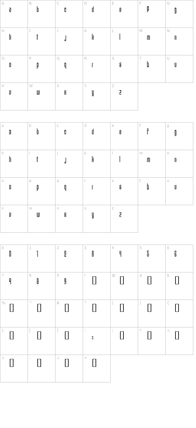 Disco 1 character map