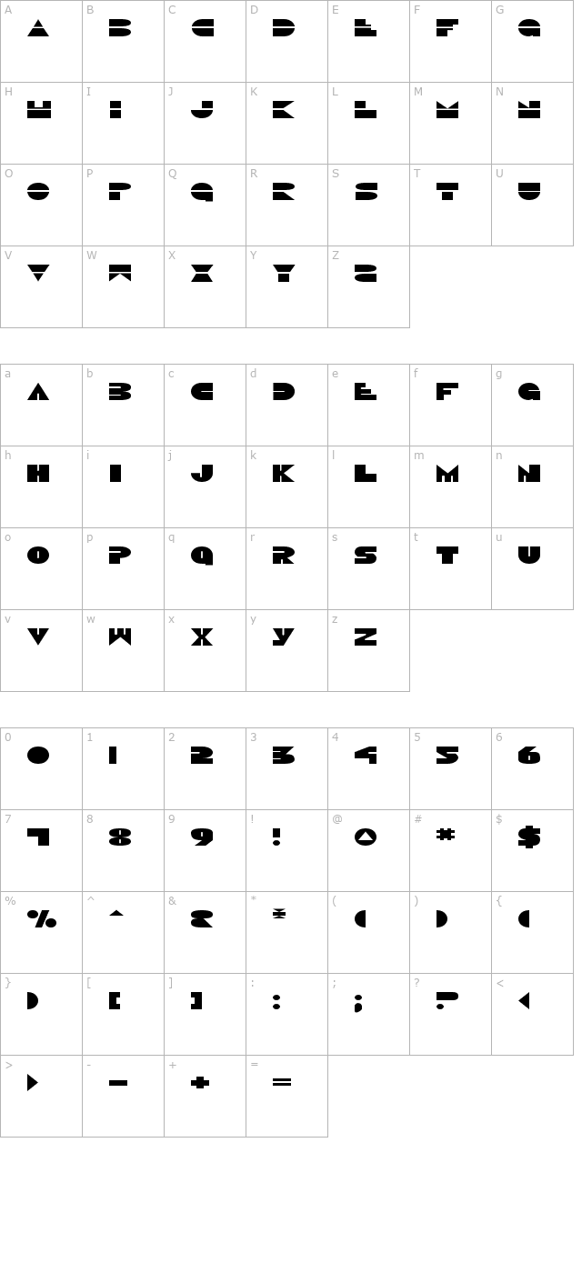 Disco Duck Expanded character map