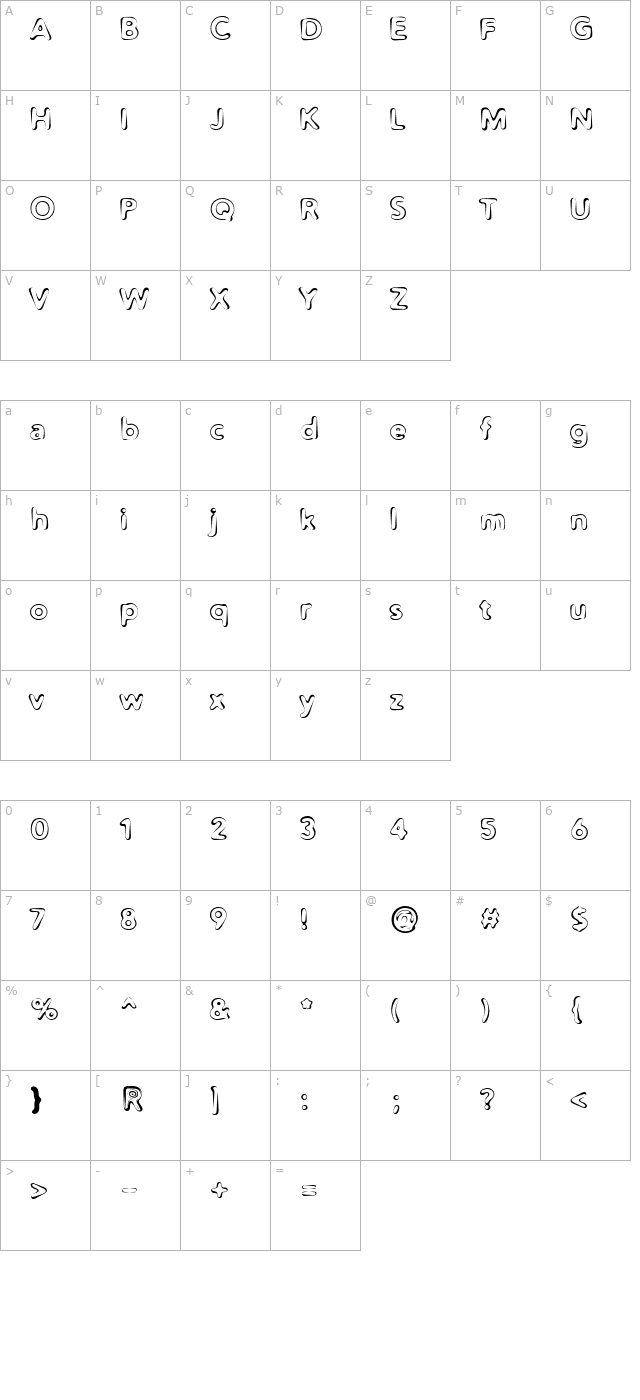 distro-ii-squidgey character map