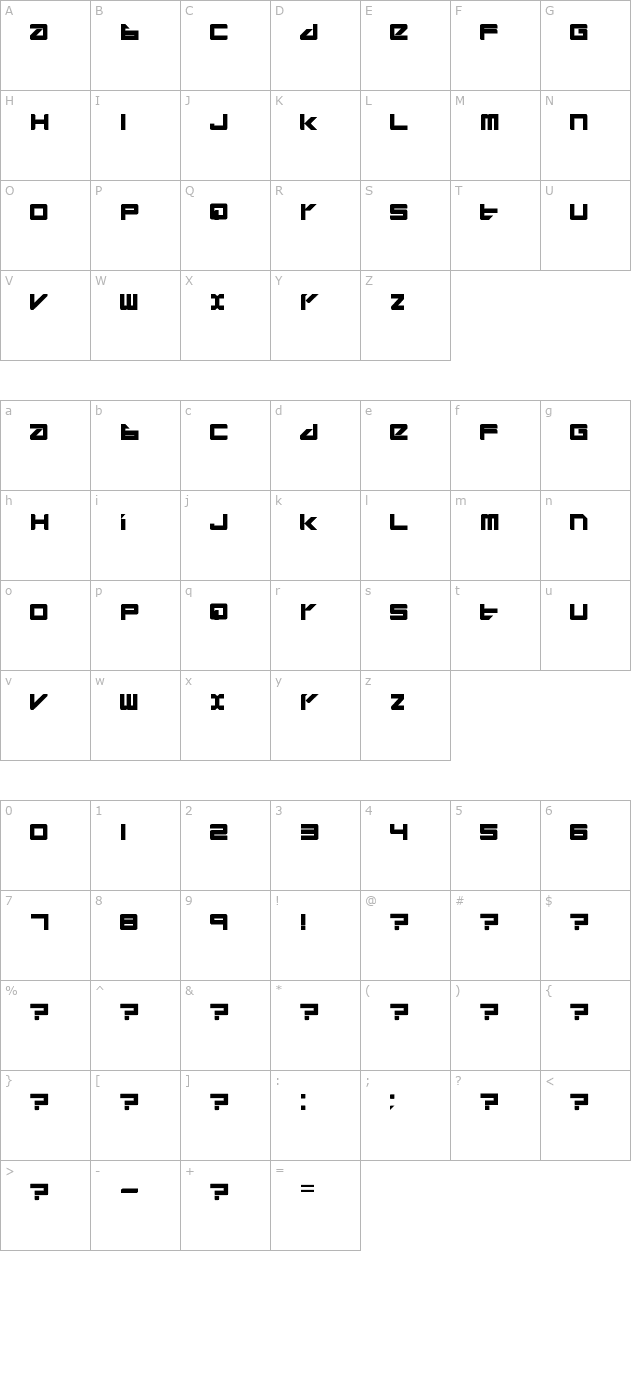 Divlit character map