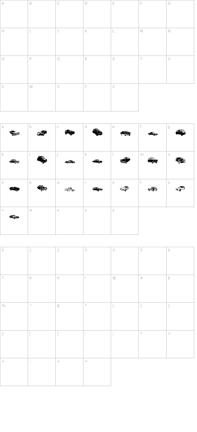 dj-autocar character map