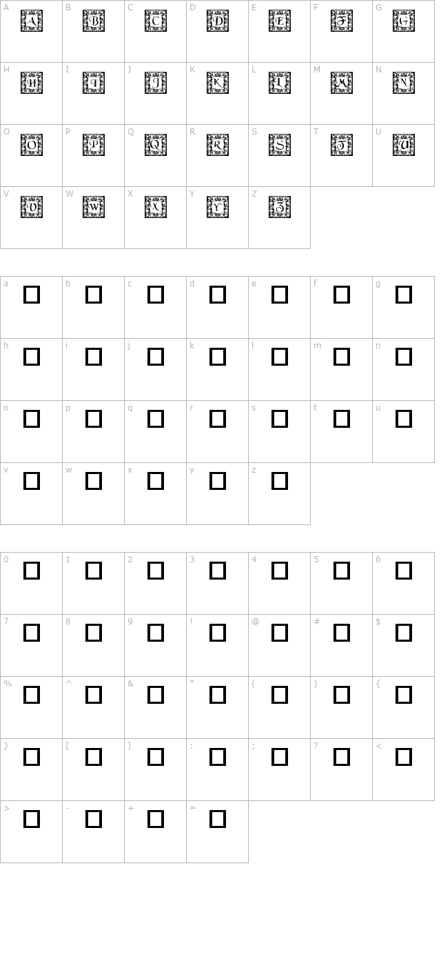 dlfillegreecaps character map