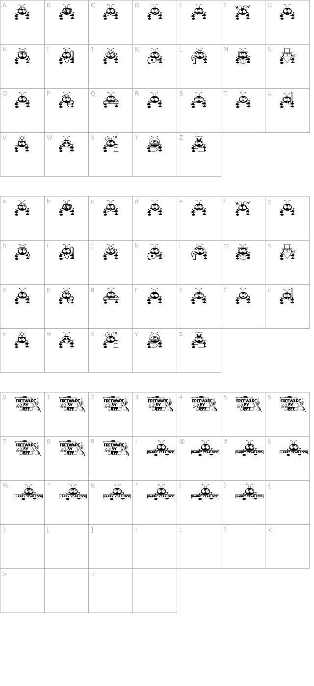 dont-bug-me character map