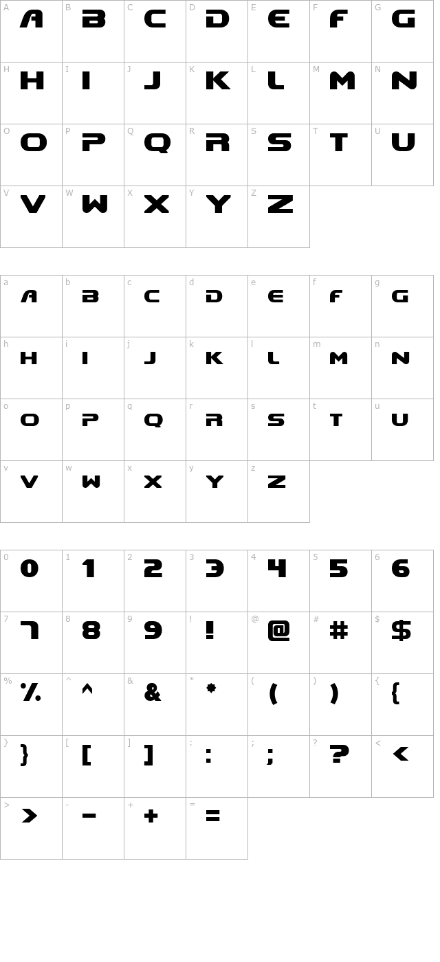 Doom character map