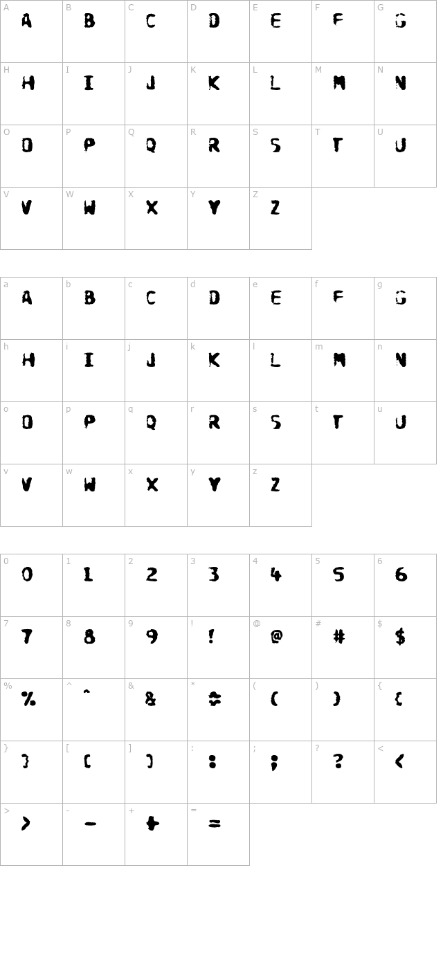 DoomsDay OTF character map