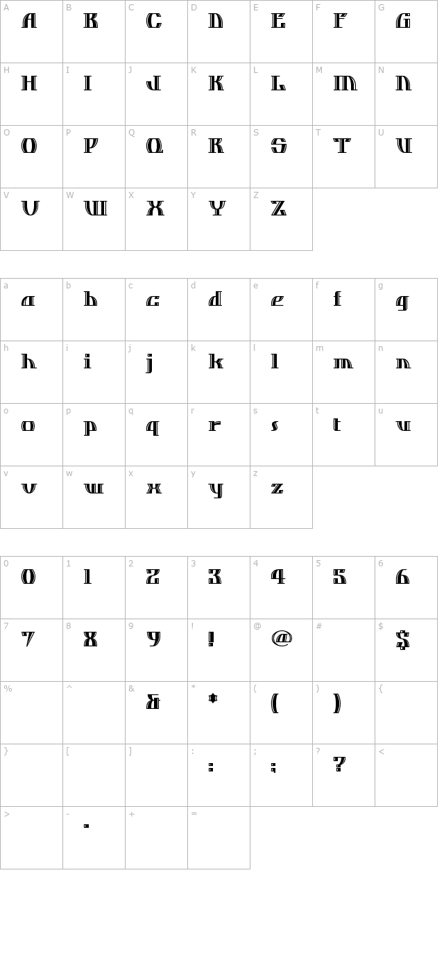 Dos Equis character map