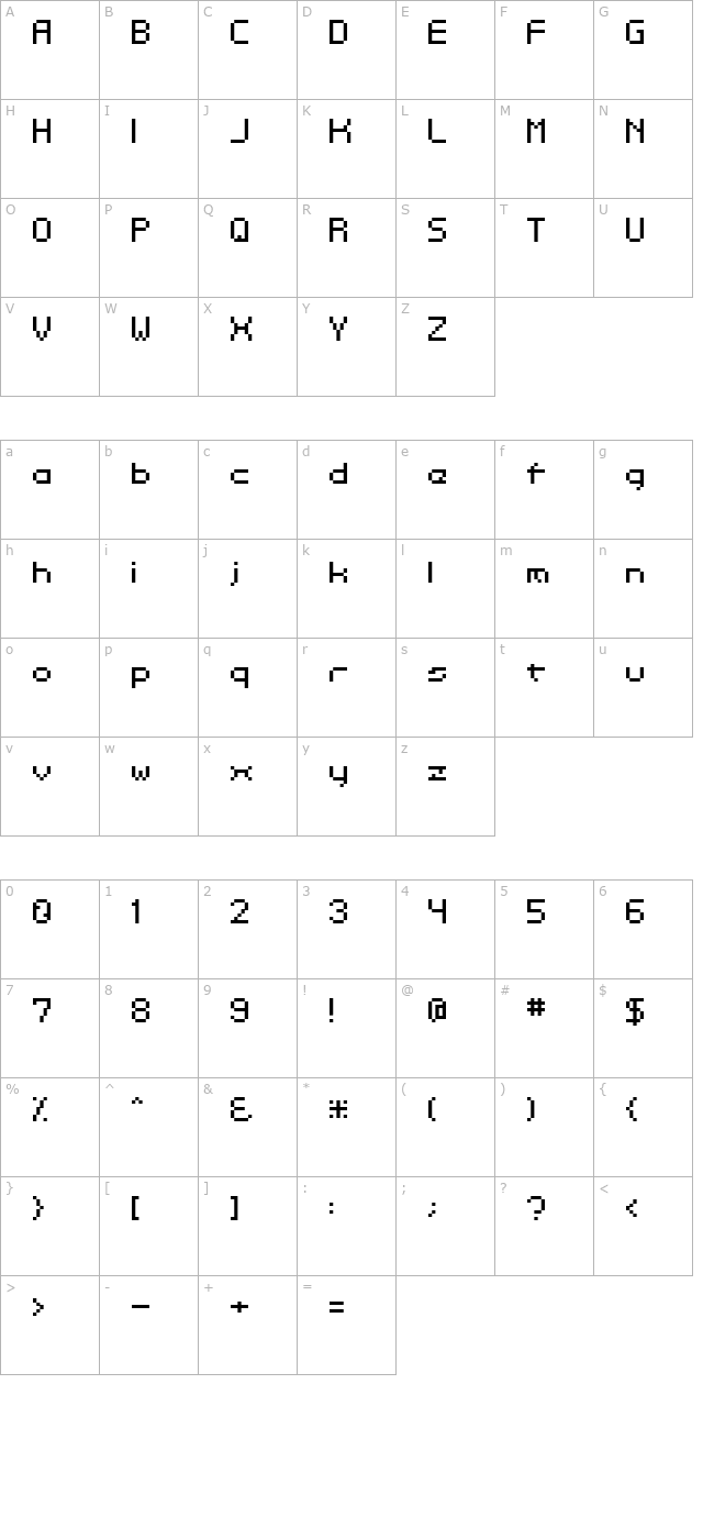 Dotspitch character map