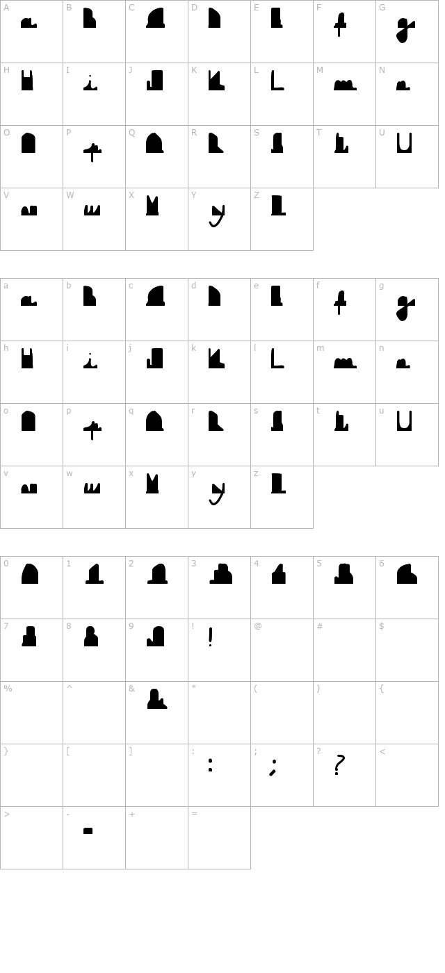 DownBoy character map